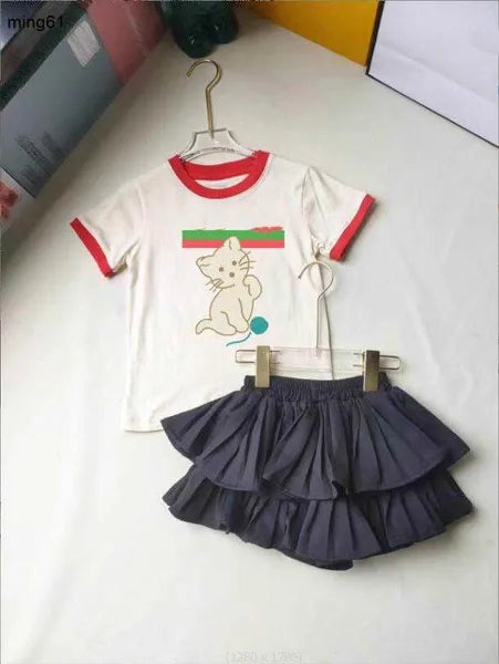 Brand Clothing Sets Baby Girls Designer Dress Suits Kids Clothing Sets Girls Skirt Childrens Clothes Sets Letter Clothing