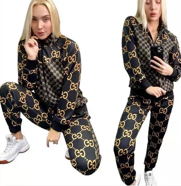 23GG Womens Designer TrackSuits cardigan Zipper Jacket pullover Jogger Pants Luxury letter print Two Piece Set Female slim Tracksuits Women's Clolthing