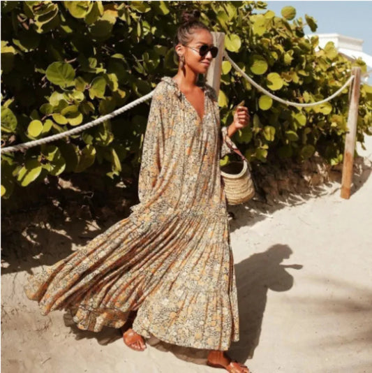 Casual Dresses 2023 Spring Bohemian Women's Long Dress Oversize Beach Elegant Female Autumn Fashion Loose Holiday Ladies Clothes 230301