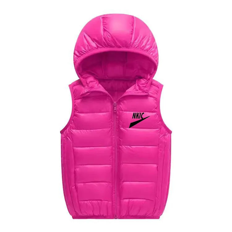 Autumn Winter New Fashion Hooded Kids Waistcoat Thick Vest Jackets For Boys Clothes Baby Girls Warm Coat Light Down Jacket