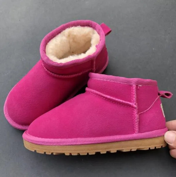 Brand Children Girls Mini snow boots Winter Warm Toddler WGG Boys Kids Children's Plush Warm Shoes size EU21-35