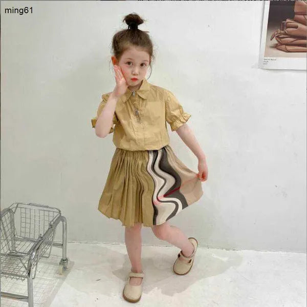 Brand Clothing Sets Baby Girls Designer Dress Suits Kids Clothing Sets Girls Skirt Childrens Clothes Sets Letter Clothing