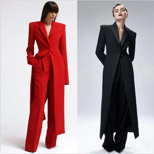 Women's Suits Blazers Long Women Suits Set Elegant For Wedding Blazer Party Tuxedo Office Lady Designer JacketPants 2 Pieces Prom Dress Custom Made 231017