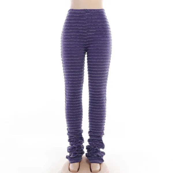 2023 Womens Pants Spring Summer Striped Casual Pants Knitted Stitching Sexy Slim High Waist Pant 5 colors