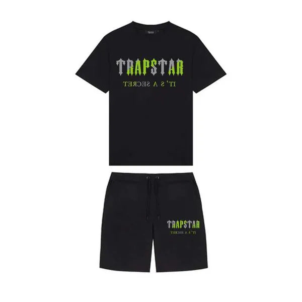 Men's T-Shirts 2023 New Summer TRAPSTAR Printed Cotton TShirt Men Beach Shorts Sets Streetwear Tracksuit Men's Sportswear Z0221