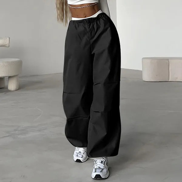 Women's Pants Capris Y2K High Waisted Drawstring Straight Cargo Pants High Street Casual Kpop Women Trousers Baggy Splice Punk Streetwear Pant 230615