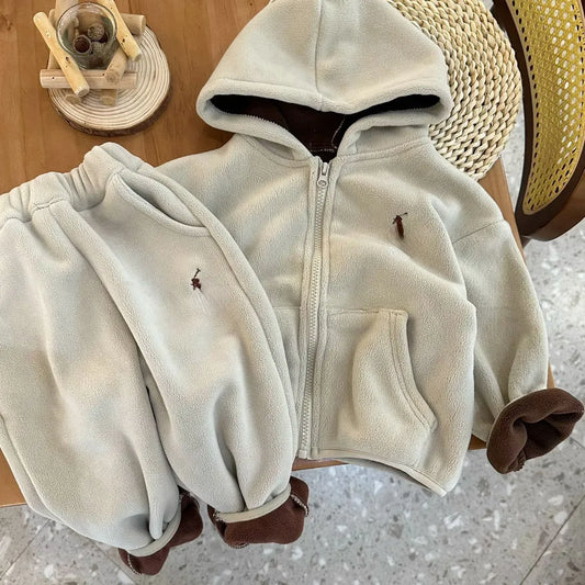 Children Boys Clothing Sets 2pcs Hoodie Jacket Autumn Girl Clothes Set Warm Boy Suit Top Coat Pants Kids Tracksuit CYG24013011-6