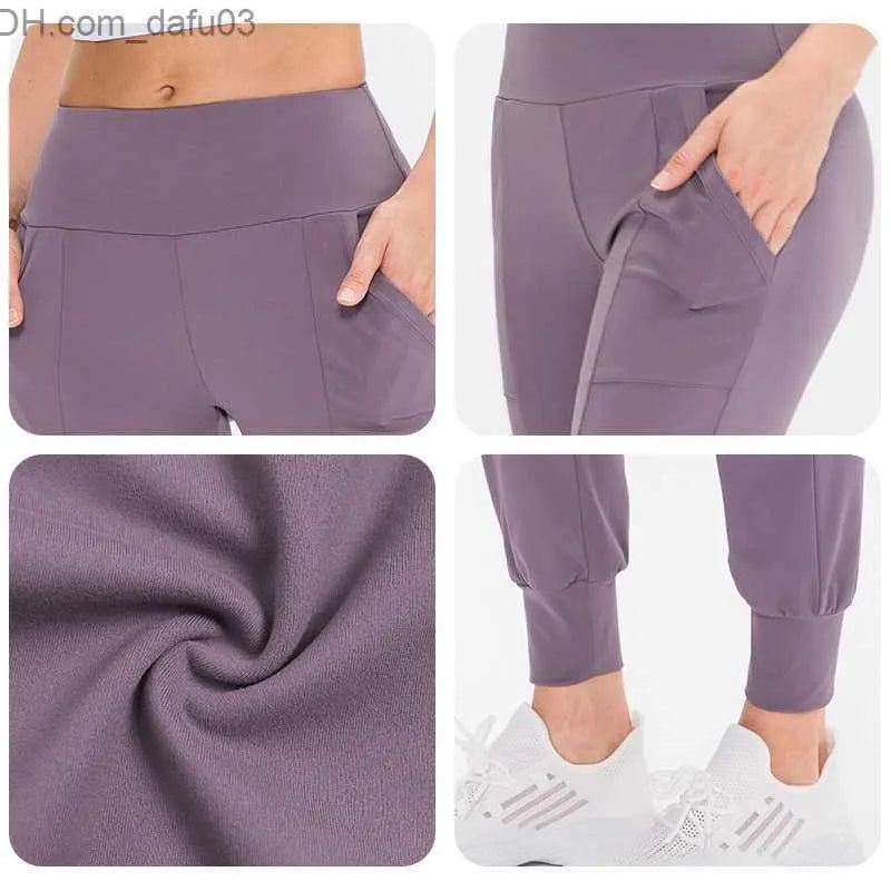 Women's Pants Capris Lulus align leggings Women Ninth Pants Running Fitness Joggers Soft High Waist Elastic Casual Jogging Pants 5 Colors lemons designer Z230805