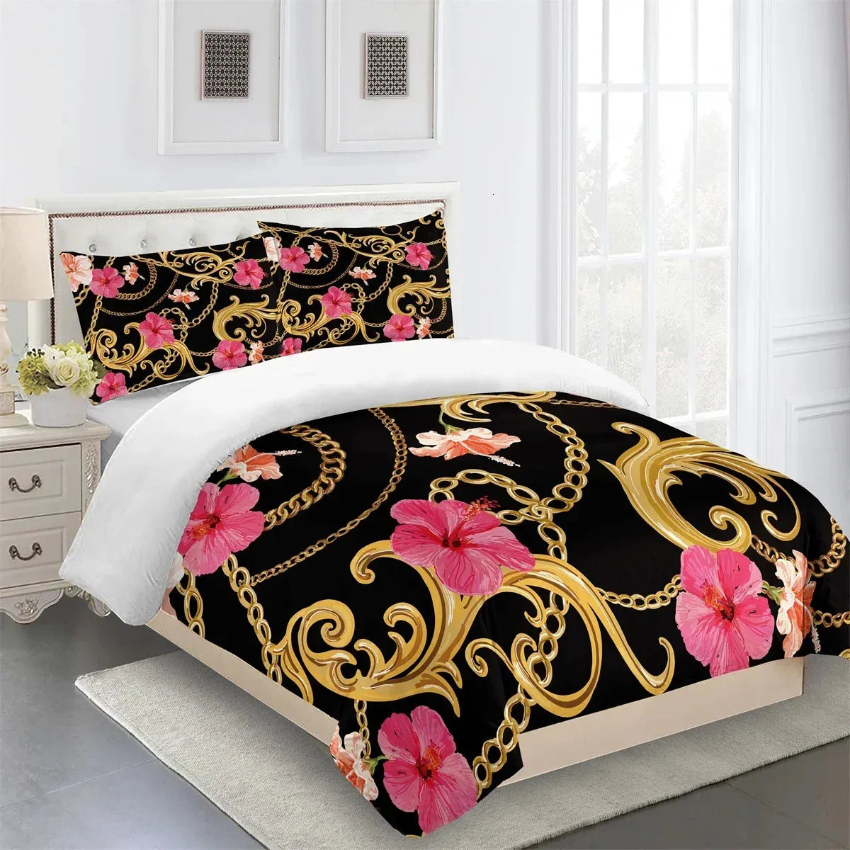 Bedding sets Luxury brand designer modern Baroque King double bed full set single bed down duvet cover and 2 pillowcases 231130