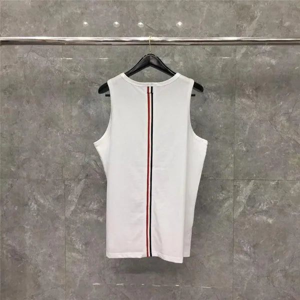 Summer T Shirt Sleeveless Designer Vest Breathable Mens Shirts Tank Striped Back Cotton Vests Asian Size M-5XL