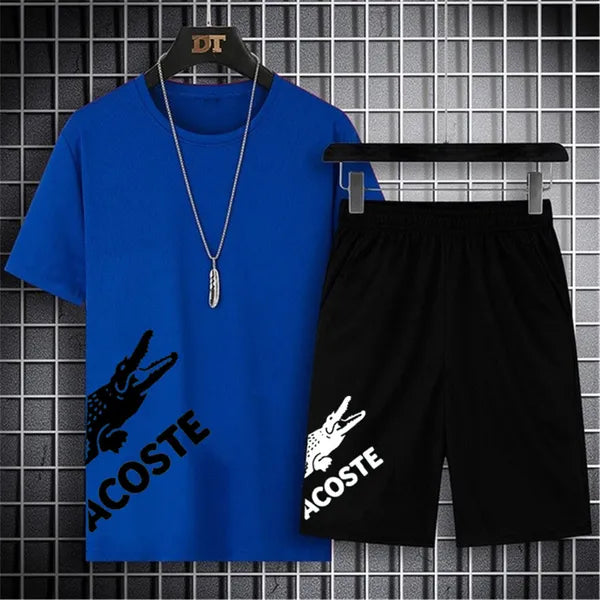 Fashion Summer Men's Tracksuits Short Sleeve Shorts Suit 2 Piece Set 2022 Classic Men's T-Shirt Beach Pants 2pcs Sports Casual Suits