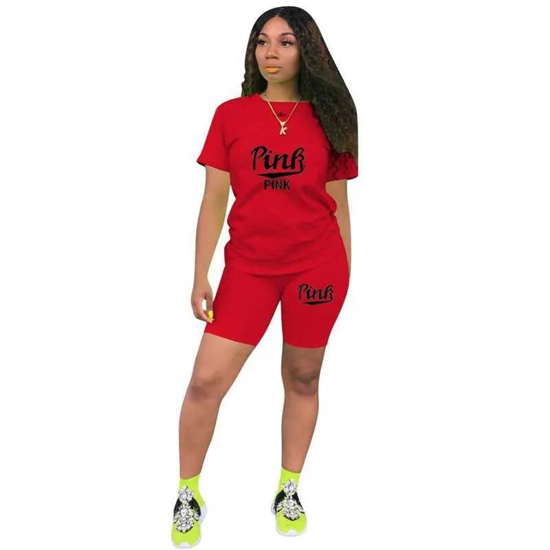 Summer Womens Tracksuits Designer Two Piece Short Sets Letter Printed Cotton Short Sleeve T-shirt Shorts Outfits Clothing