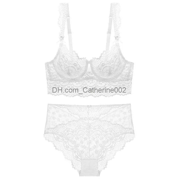 Bras Sets French Women underwear Set Sexy Lingerie Push Up Brassiere Ultra-thin Lace Bra Set Sexy Transparent Panties For Bralette sets T231027