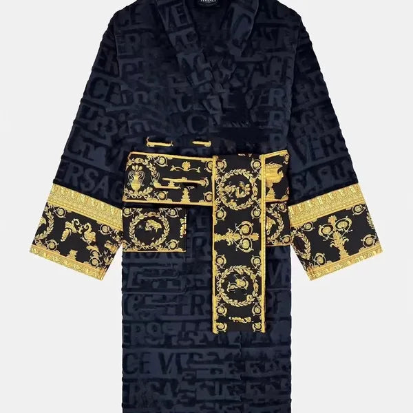 bath robe long bathrobe designer cardigan Lovers Longstyle LUXURY European printing bright 100% cotton luxurious Couple BathRobe wholesale 2 pairs price 10% off