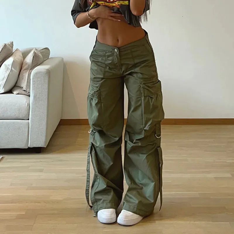 Womens Pants Capris Cargo Pant Trousers Y2K Streetwear Baggy Pocket High Waist Fashion Sexy Women Winter Clothes Fall Pencil Parachute 230905