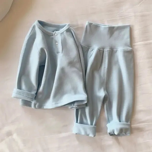 Baby Kids Pajamas Sets Long Sleeve Pijamas TopsPants 2pcs Cotton Boys Sleepwear Suit Autumn Girls Children Clothing 240325