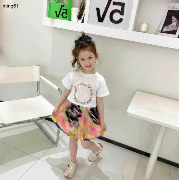 Brand Clothing Sets Baby Girls Designer Dress Suits Kids Clothing Sets Girls Skirt Childrens Clothes Sets Letter Clothing