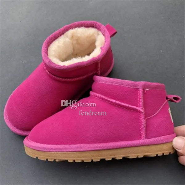 Brand Children Girls Mini snow boots Winter Warm Toddler WGG Boys Kids Children's Plush Warm Shoes size EU21-35