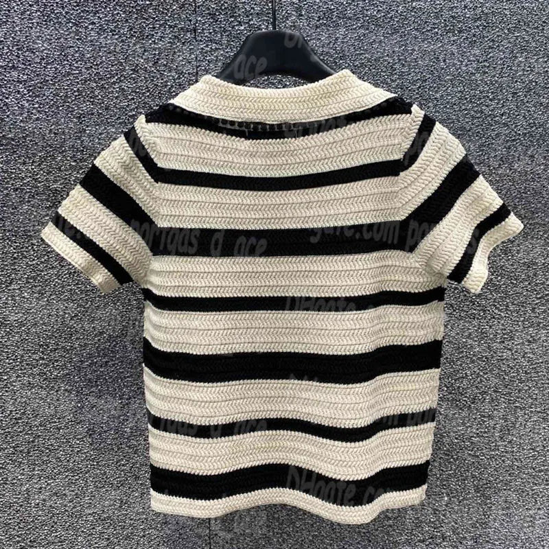 Luxury Women Dress Knits Set Striped Casual Short Sleeve Skirts Tops Outfits Designer Polo Knitted Dresses Sets