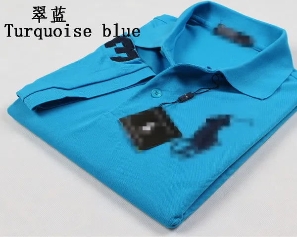 Men's high-end designer brand Polos pony embroidery casual short sleeved Polo shirt button V-neck T-shirt men's comfortable slim fit top summer clothing