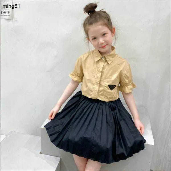 Brand Clothing Sets Baby Girls Designer Dress Suits Kids Clothing Sets Girls Skirt Childrens Clothes Sets Letter Clothing