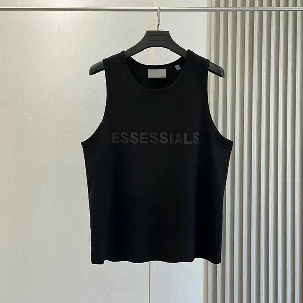 ESS Mens Tank Top t shirt trend brand three-dimensional lettering pure cotton lady sports casual loose high street sleeveless Vest Top EU Size S-XL