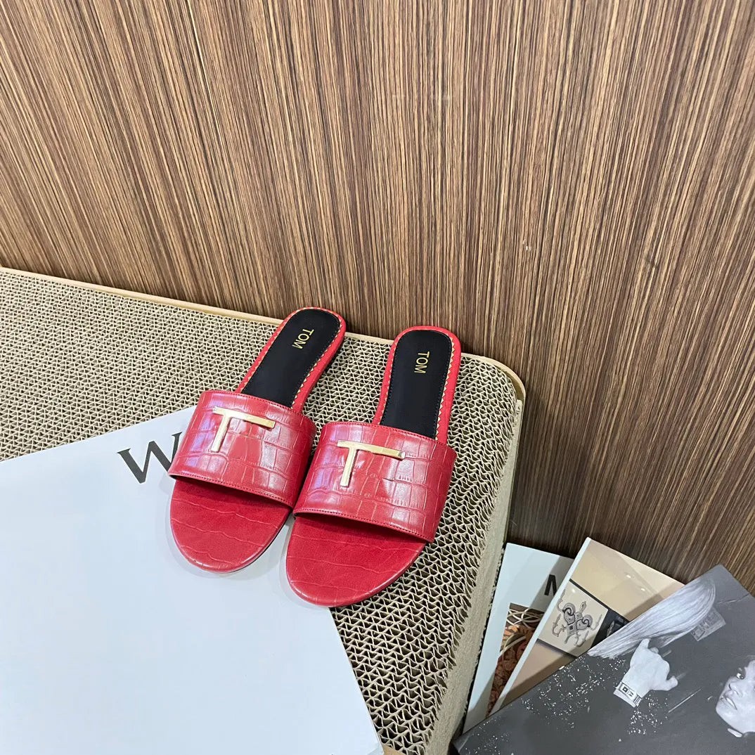 2024 New fashion Sandals Designer Women's tom black flip flop men ford miui Rubber Flat Sliders luxury sandale Hotel Mule Slide Summer mius loafer Beach Slipper