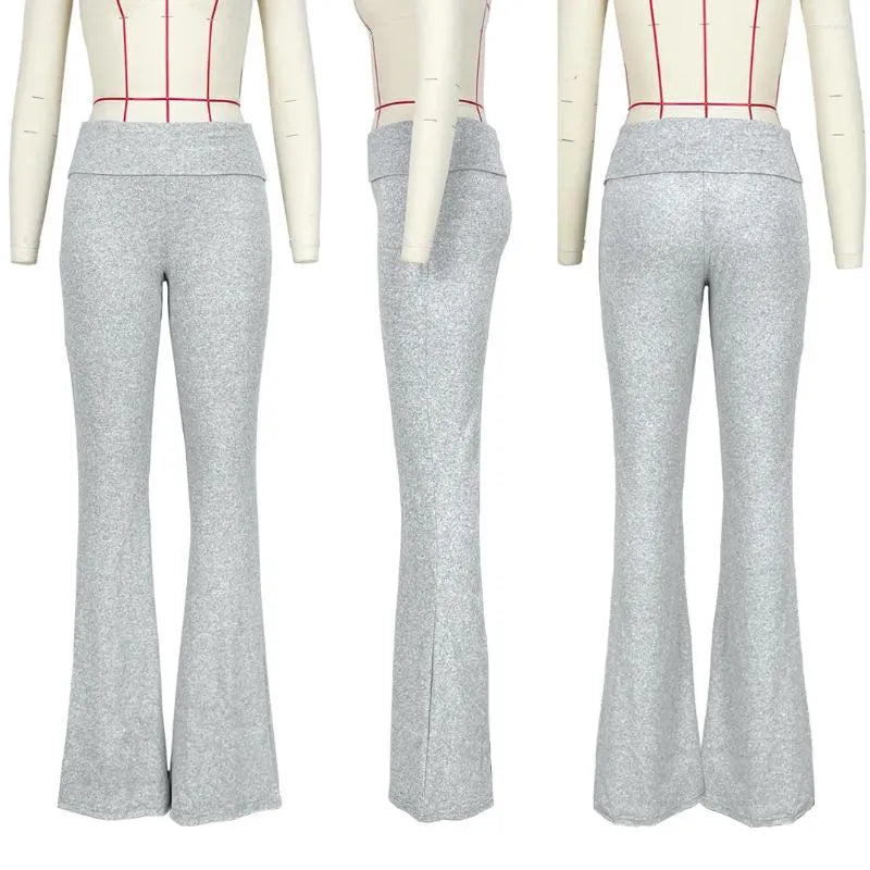 Women's Pants Solid Flare Elegant Pant Cargo Leggings Trousers Y2K 2024 Women Winter Clothes Pencil Casual Bell Bottom Sweat Sexy Jogger