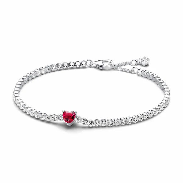 2024 New S925 Sterling Silver Style Pan Ruby Bracelet Chain Shiny Moon Pear Light Bracelet for Women Jewelry Fashion Accessories Free Shipping