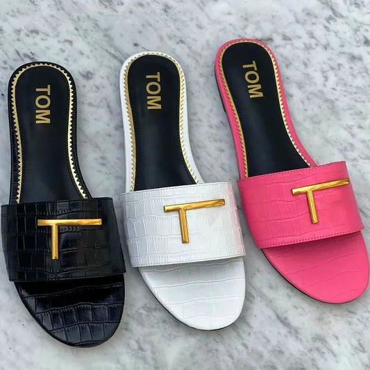 2024 New fashion Sandals Designer Women's tom black flip flop men ford miui Rubber Flat Sliders luxury sandale Hotel Mule Slide Summer mius loafer Beach Slipper