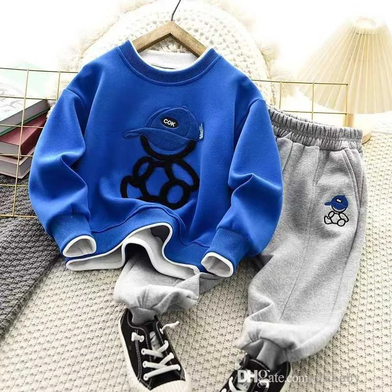 Baby Boys Girls Designer Clothing Kids Tracksuit Cartoon 3D Sweatshirt And Drawstring Sweatpant Sets Child Sweatsuit School Two Piece Set Jogging Suit Outfits