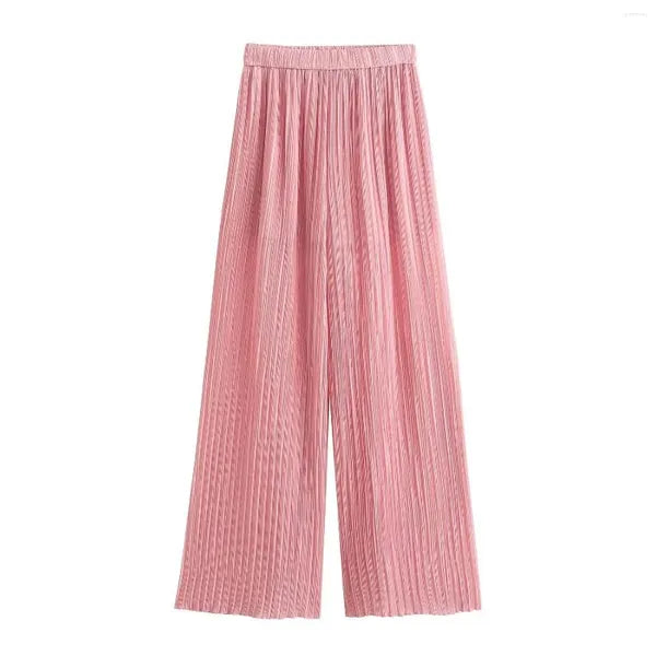 Women's Two Piece Pants Sets Summer Pink Set Sexy Fashion Halter Tops Solid Elegant Trafza Ins Woman Blouses Suit Y2k Blusas