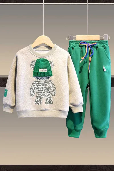 Baby Boys Girls Designer Clothing Kids Tracksuit Cartoon 3D Sweatshirt And Drawstring Sweatpant Sets Child Sweatsuit School Two Piece Set Jogging Suit Outfits