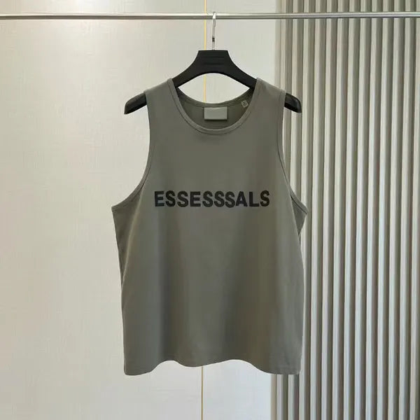 ESS Mens Tank Top t shirt trend brand three-dimensional lettering pure cotton lady sports casual loose high street sleeveless Vest Top EU Size S-XL