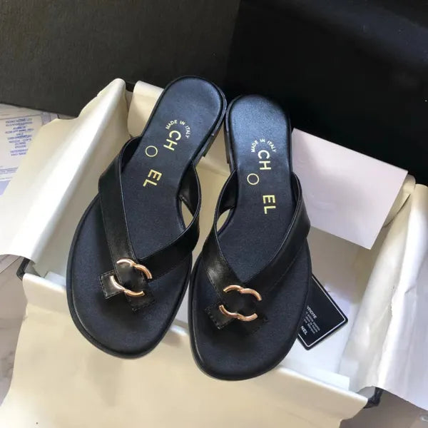 AAA Designer slides Women Flat Sandals Mule Shoe dermis Luxury Brands Shoes Woman Ladies Summer Flip Flops Slippers Channel Miller