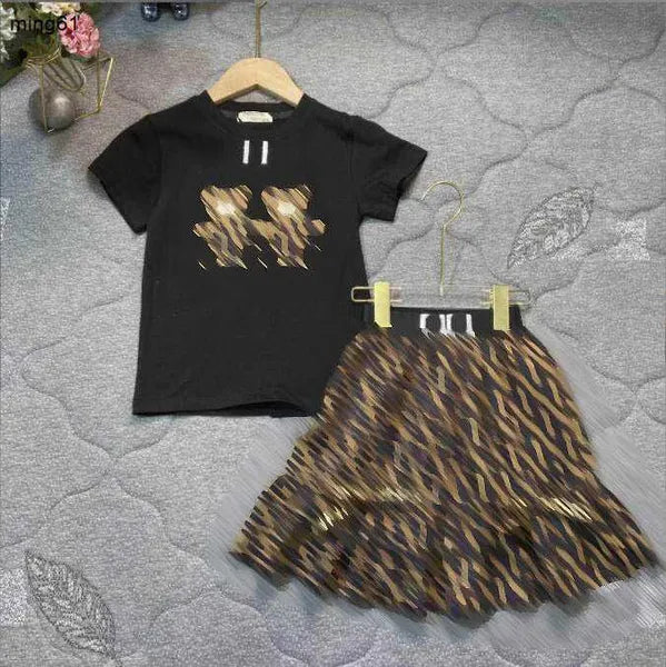 Brand Clothing Sets Baby Girls Designer Dress Suits Kids Clothing Sets Girls Skirt Childrens Clothes Sets Letter Clothing