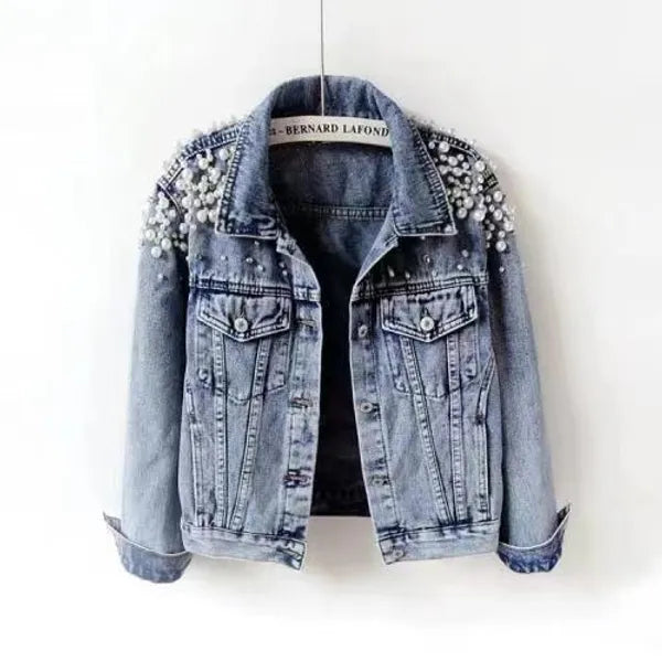 Women's Jackets Rugod New Vintage Letter Print Frayed Jean Jacket Women Autumn Winter Ripped Hole Denim Coat Female Bomber Casaco Denim Jacket