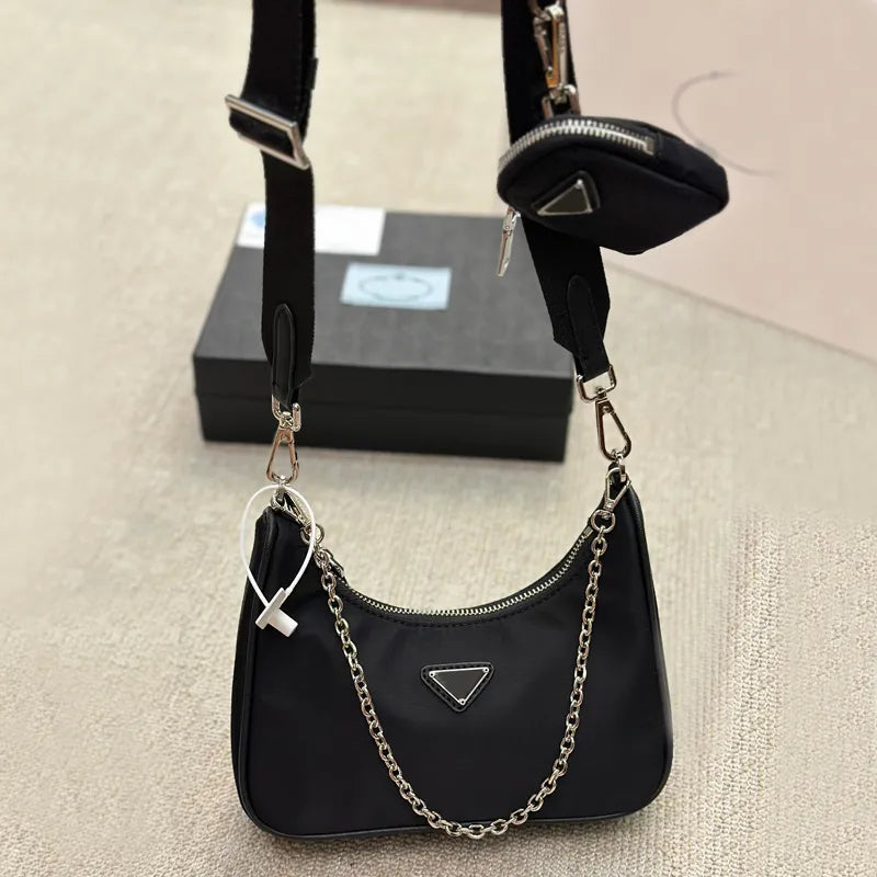 Designer Bag 2005 hobo 3 Pieces Bags Crossbody Purses Sale Luxurys Shoulder Bag Handbag Women's Lady High Quality Chain Canvas Fashion Wallet Bag 5A