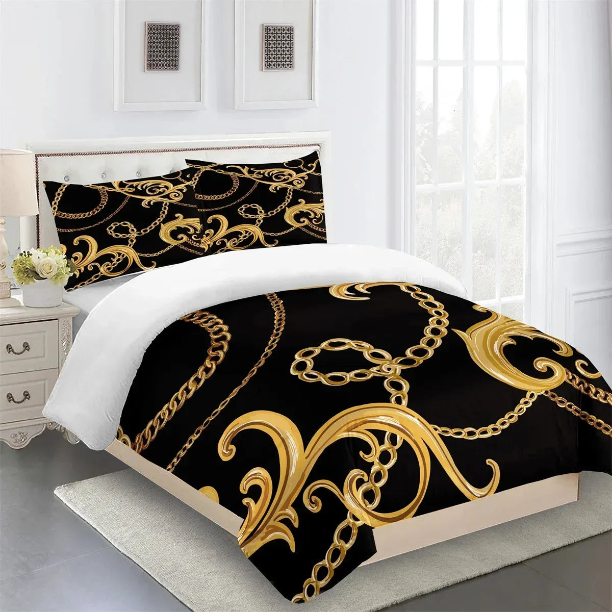 Bedding sets Luxury brand designer modern Baroque King double bed full set single bed down duvet cover and 2 pillowcases 231130