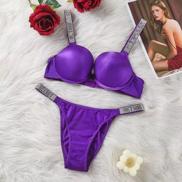 Bras Sets womens lingerie sexy erotic porn panties underwear set underwears woman Bra Panty 2 Piece Push Up Sexy Underwear Briefs Set Letter Print Lingerie