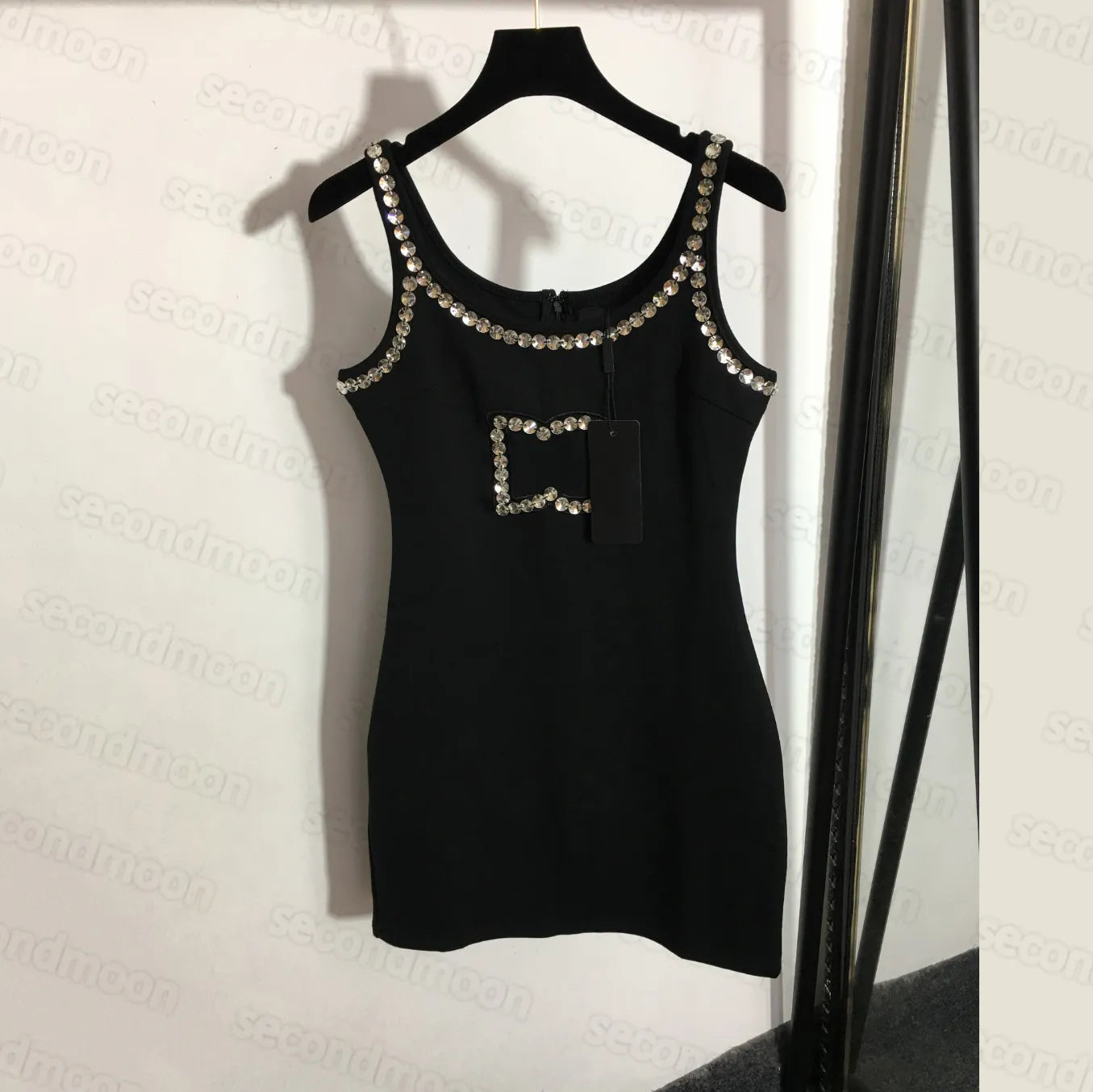 Shiny Rhinestone Sexy Dress Women Bodycon Dresses Club Party Black Dress Designer Breathable Fashion Clothing