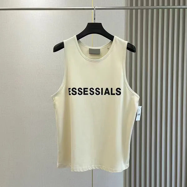 ESS Mens Tank Top t shirt trend brand three-dimensional lettering pure cotton lady sports casual loose high street sleeveless Vest Top EU Size S-XL