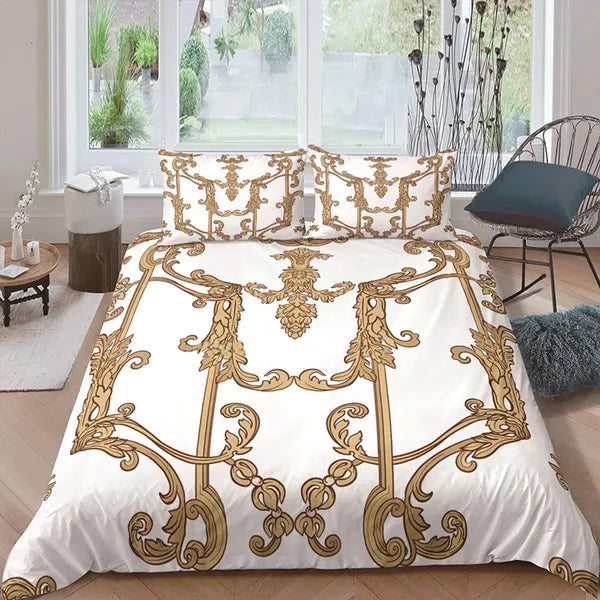 Bedding sets Luxury Baroque Modern Art 3D Golden Lion Animal Linen Set Duvet Cover 23 PCS Single Double Microfiber 221117