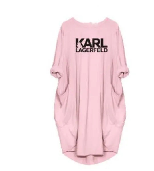 Casual Dresses Women Loose Dresses Karl Letter Print Plus Size Clothing Dress