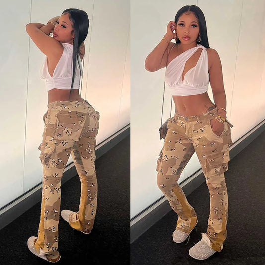 Women's Pants Capris Camo Cargo Pants Casual Loose Sweat Pant 2022 Women Fall Y2K Clothes Streetwear Joggers Fashion High Waist Camouflage Trousers T220926