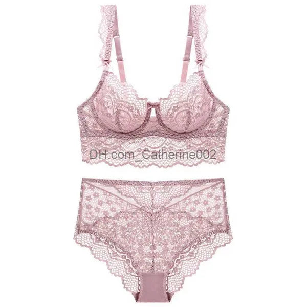 Bras Sets French Women underwear Set Sexy Lingerie Push Up Brassiere Ultra-thin Lace Bra Set Sexy Transparent Panties For Bralette sets T231027