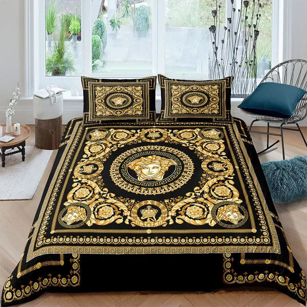 Bedding sets Luxury Baroque Modern Art 3D Golden Lion Animal Linen Set Duvet Cover 23 PCS Single Double Microfiber 221117