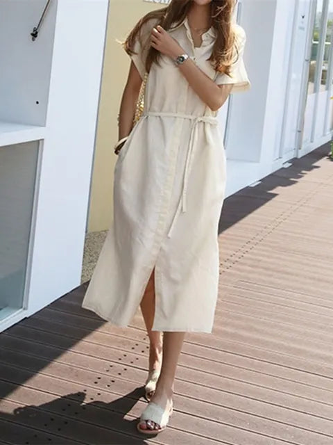 Basic Casual Dresses Summer Women Dress Shirt Dress Long Evening Female Vintage Maxi Party Oversize Beach Woman Dresses Casual Elegant Prom Green 230614