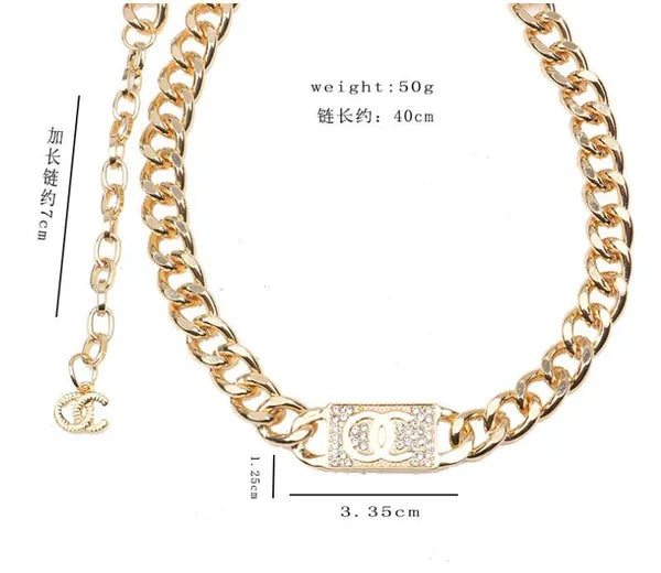 13Style Luxury Designer Letter Pendant Necklaces 18K Gold Plated Pearl Rhinestone Sweater Necklace for Women Wedding Party Jewelry Accessories