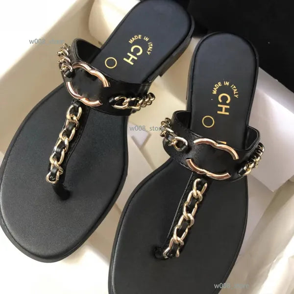 AAA Designer slides Women Flat Sandals Mule Shoe dermis Luxury Brands Shoes Woman Ladies Summer Flip Flops Slippers Channel Miller